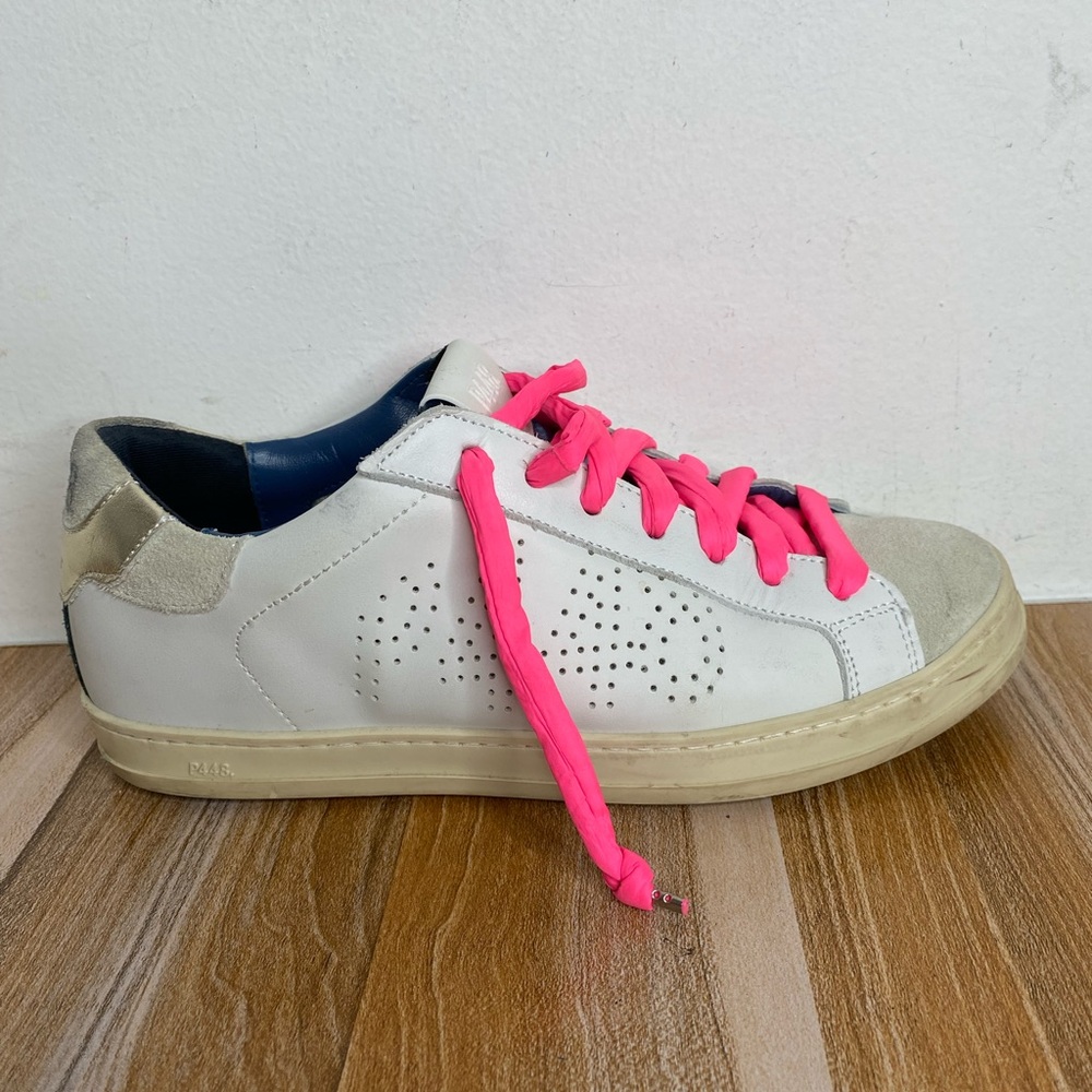 P448 John Low Top Sneaker Women’s Size 38 (US 7.5) Leather Suede Made In Italy